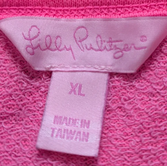 Lilly Pulitzer Pink Green Pineapple Long Sleeve Sweatshirt XL - Picture 6 of 8